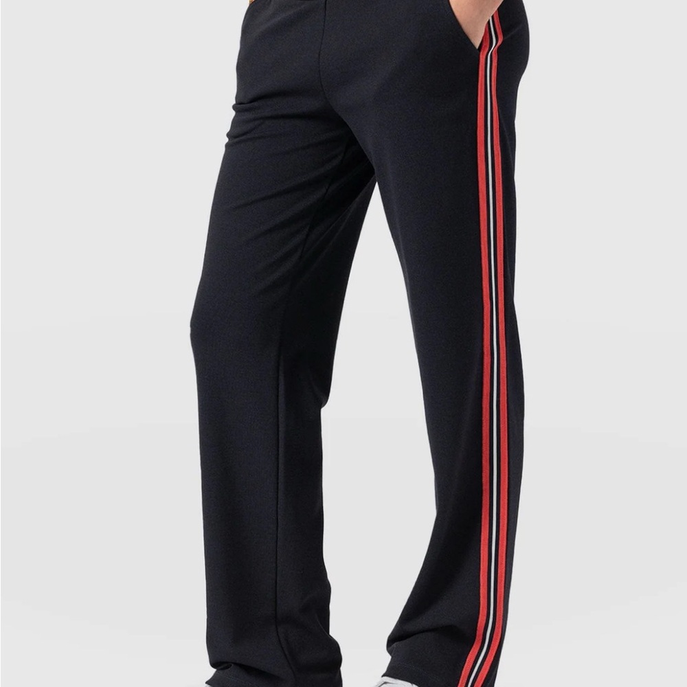 Saint + Sofia Runway Pants Women's Navy Pants with Red and white stripe